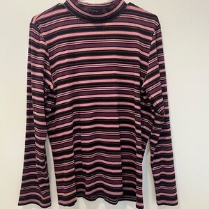 DownEast Purple and Pink Striped Top